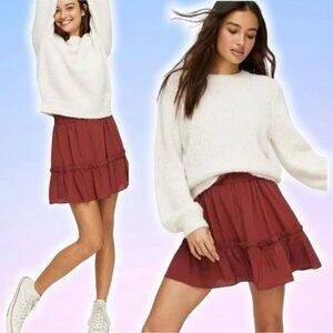 SUNDAY BEST Aritzia Trixie A-Line Mini Skirt Sz Small Red